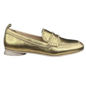 Donald Pliner Women’s Upton Gold Leather Penny Loafer Size 8